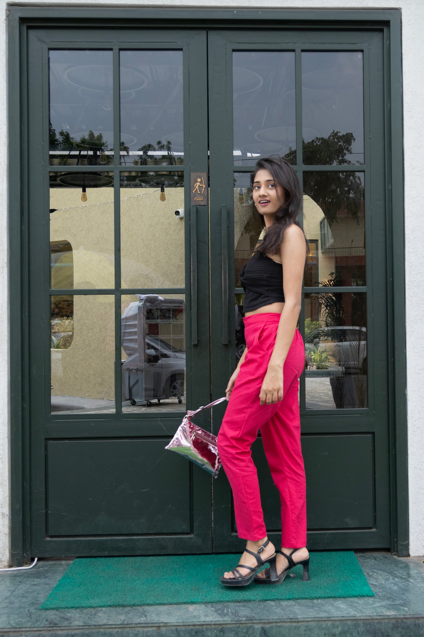 Magenta Cotton Pants