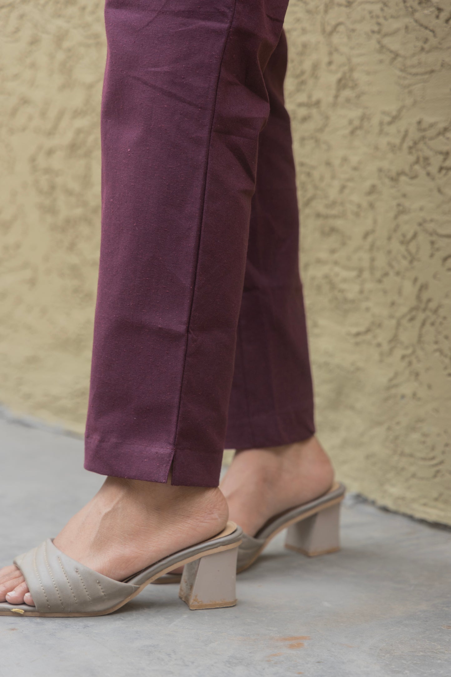 Wine Cotton Pants