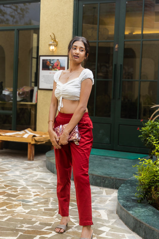 Red Cotton Pants