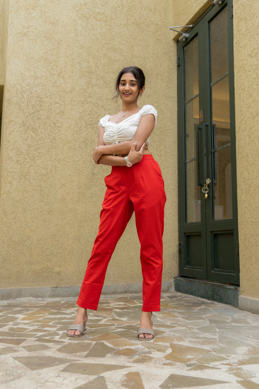 Vermilion Cotton Pants