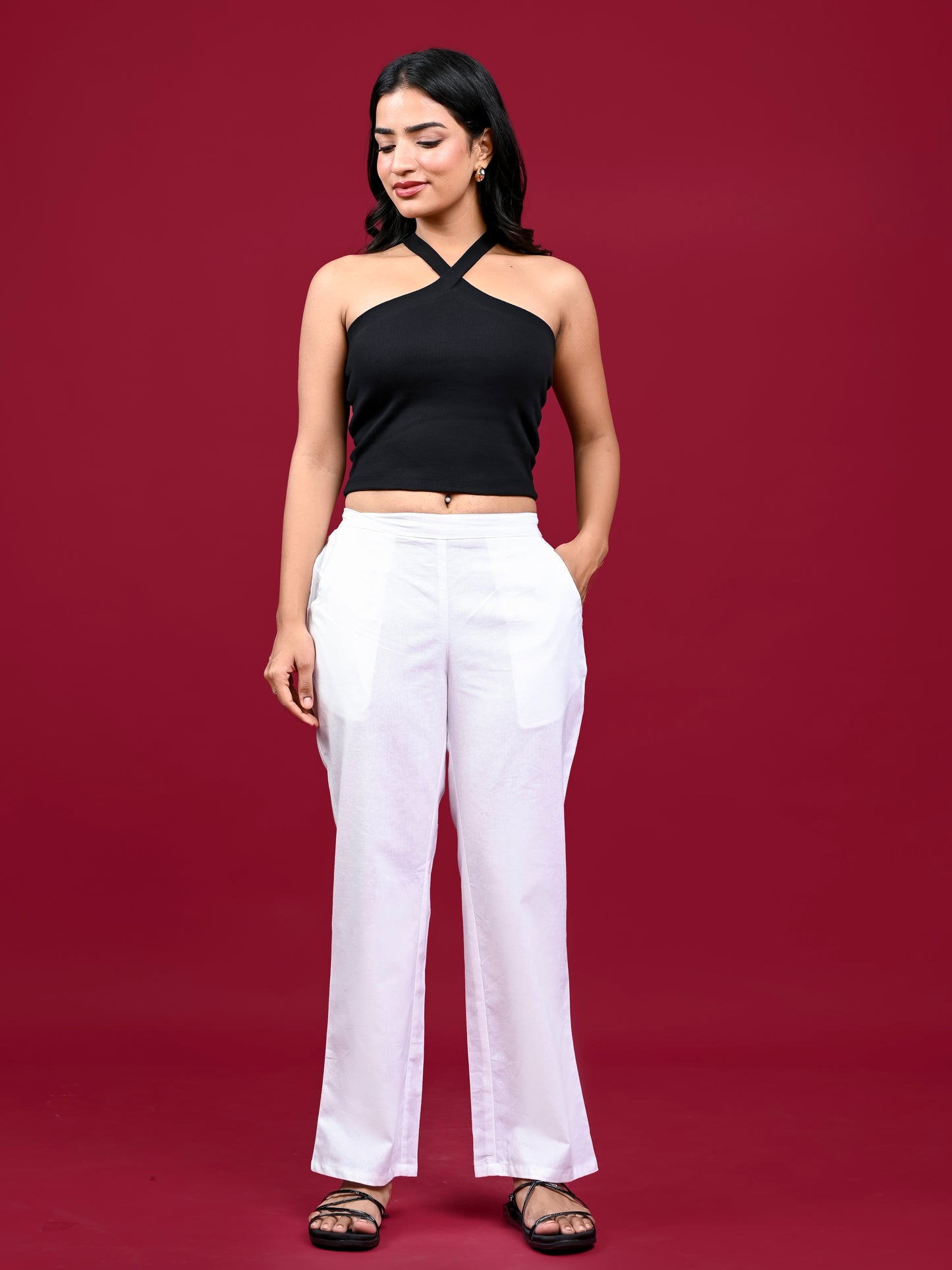 White Wide Leg Pants