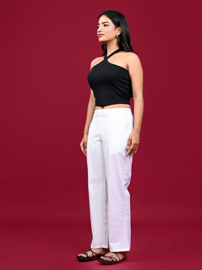 White Wide Leg Pants