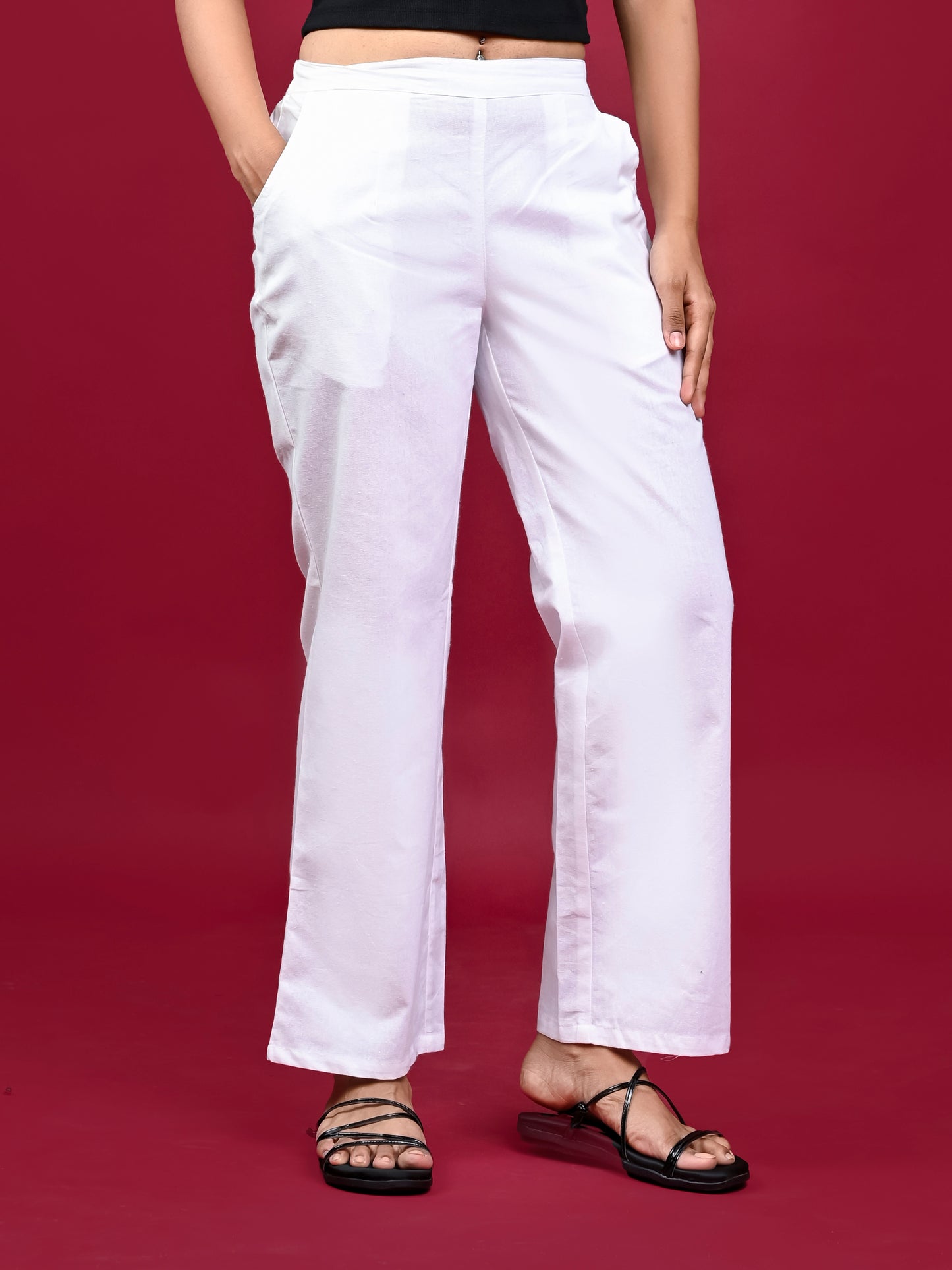 White Wide Leg Pants