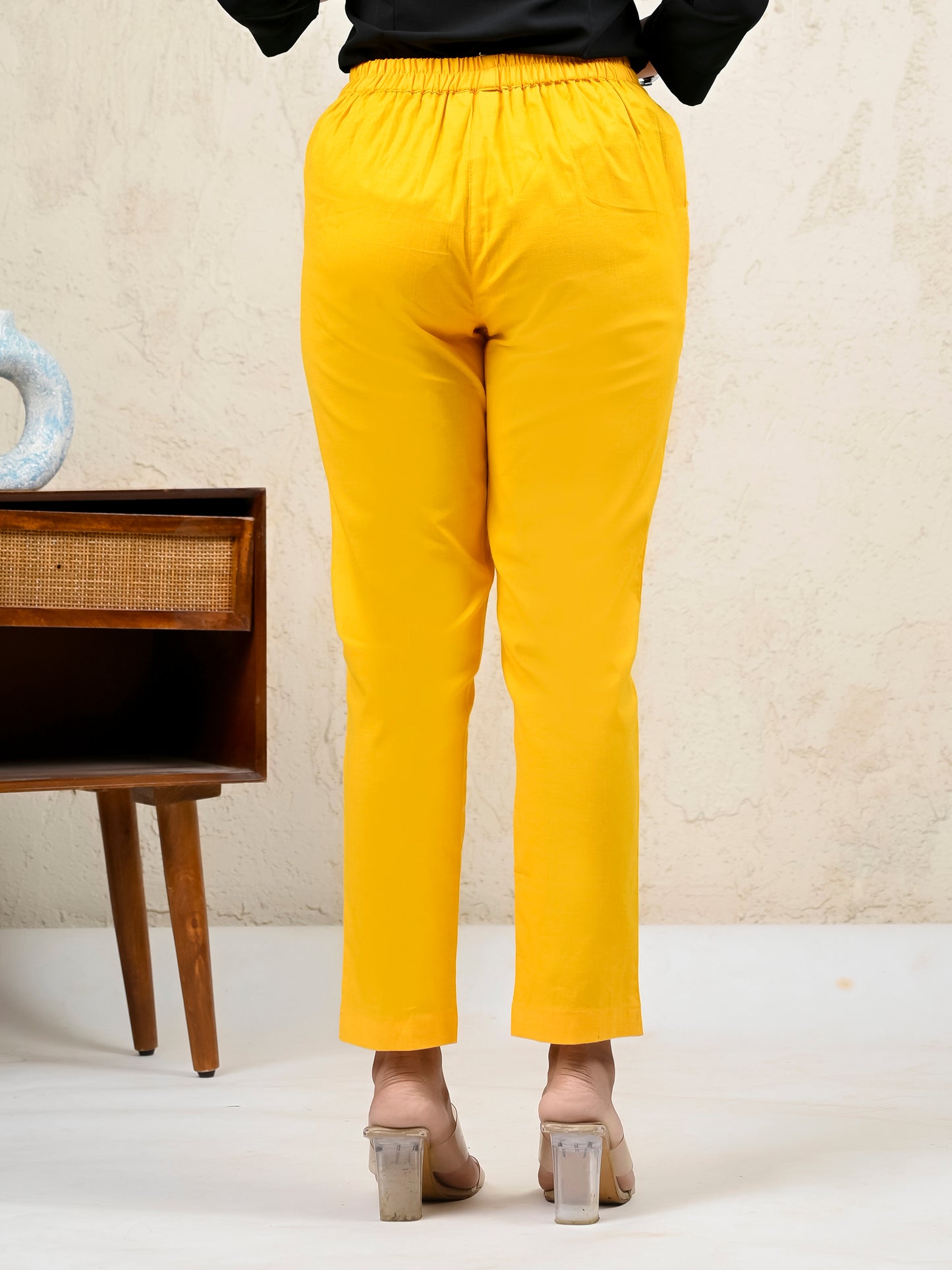 Yellow Office Formal Pants