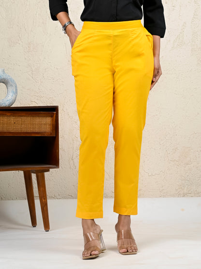 Yellow Office Formal Pants