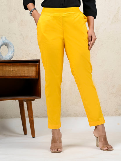 Yellow Office Formal Pants