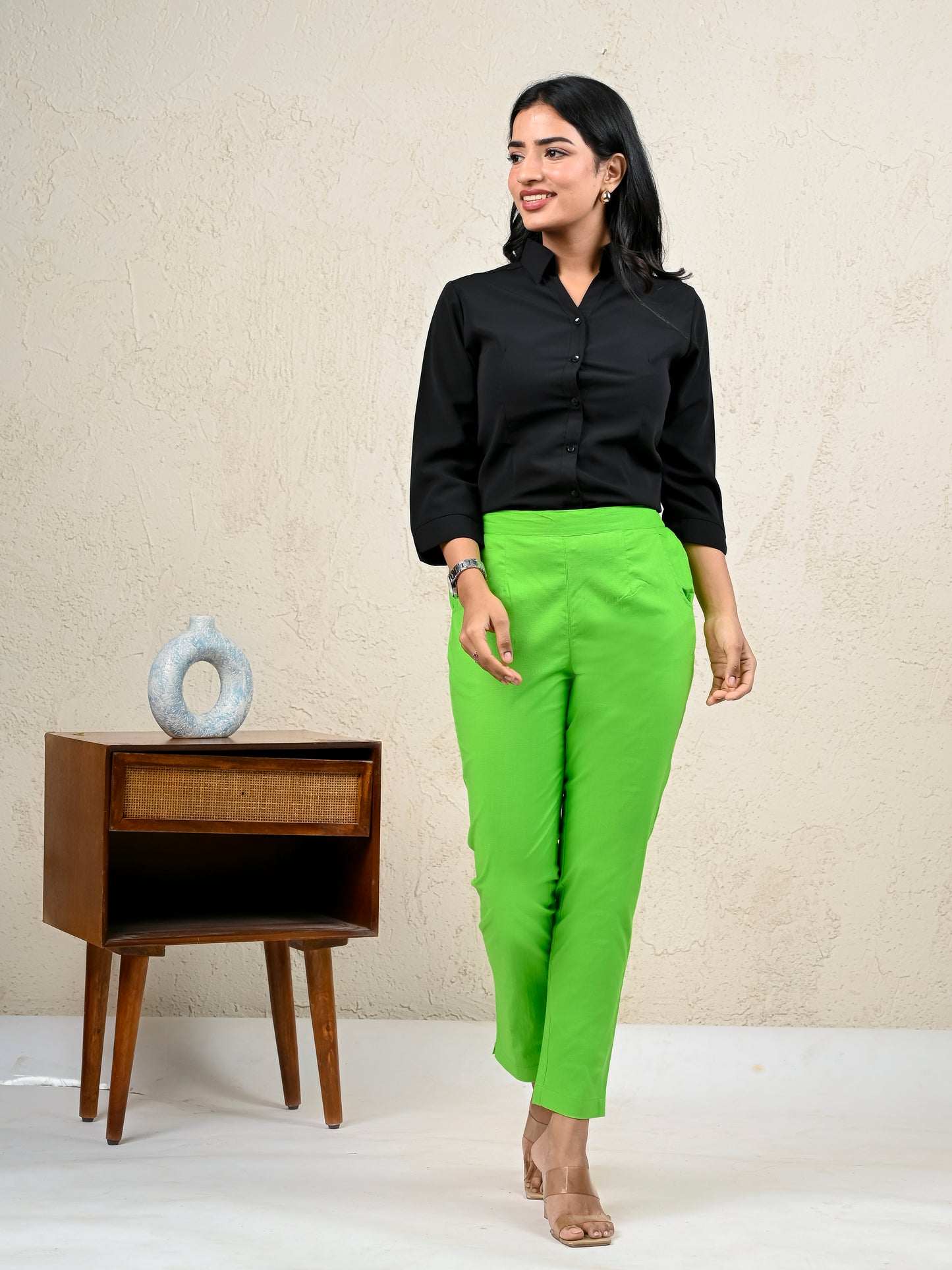 Green Office Formal Pants