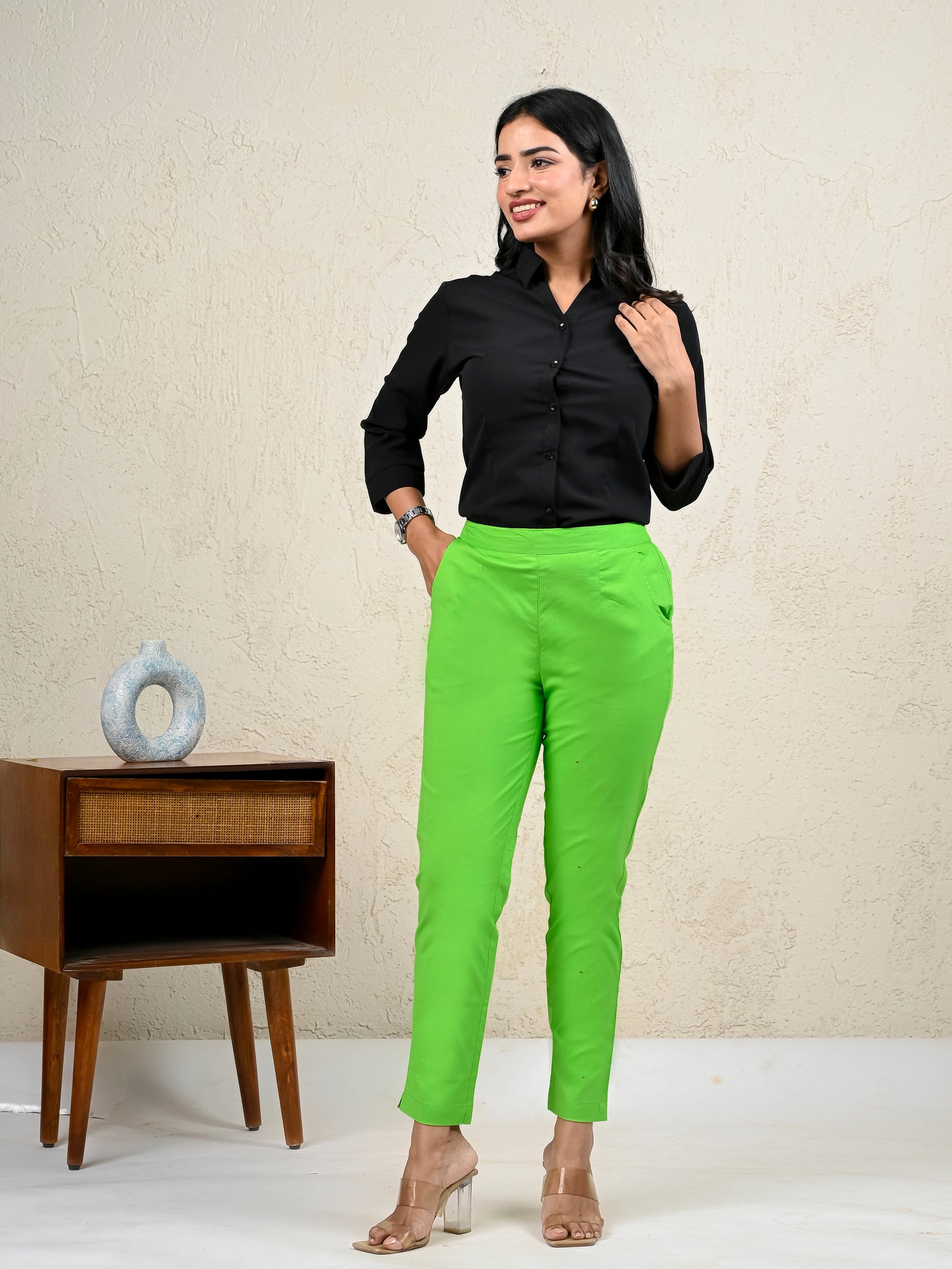 Green Office Formal Pants