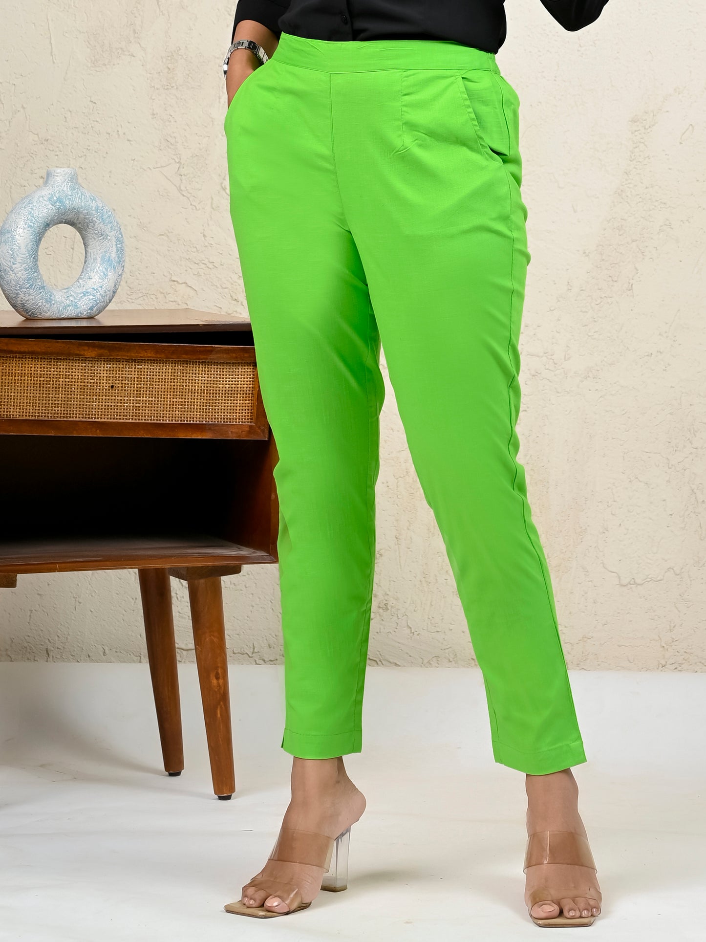 Green Office Formal Pants