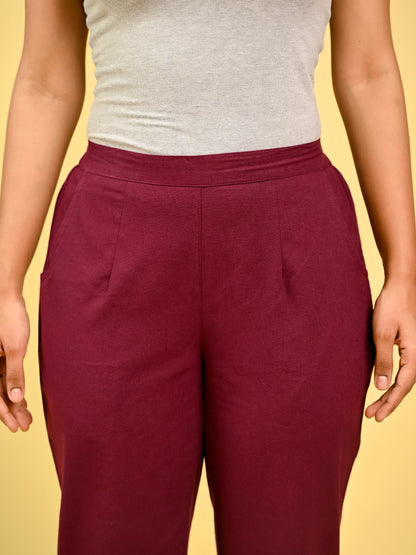 Wine Wide Leg Pants