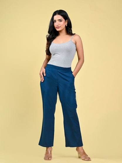 Blue Wide Leg Pants