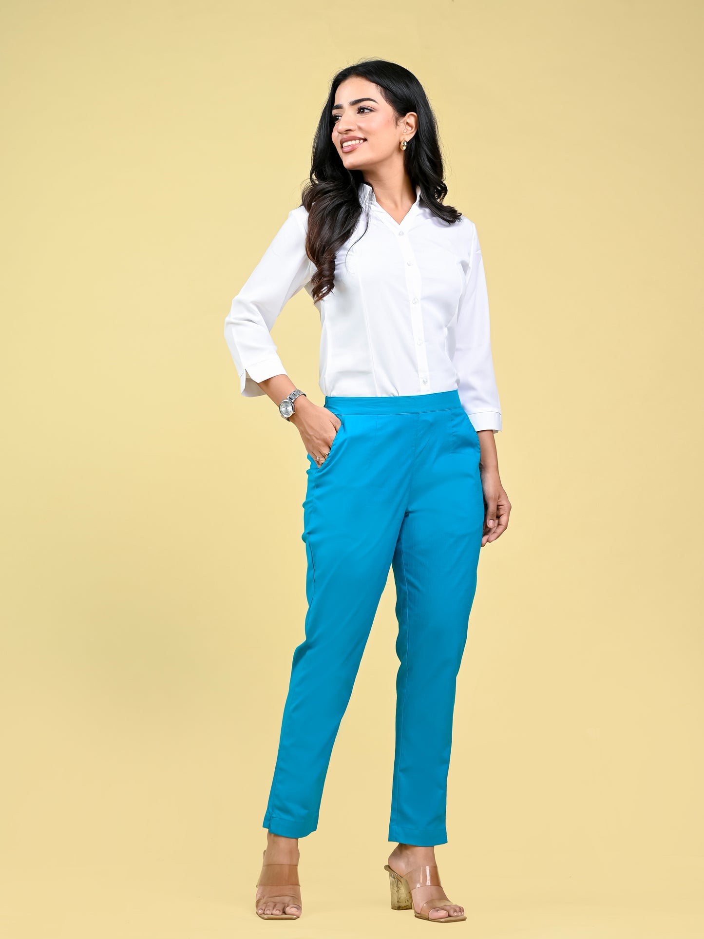 SkyBlue Office Formal Pants